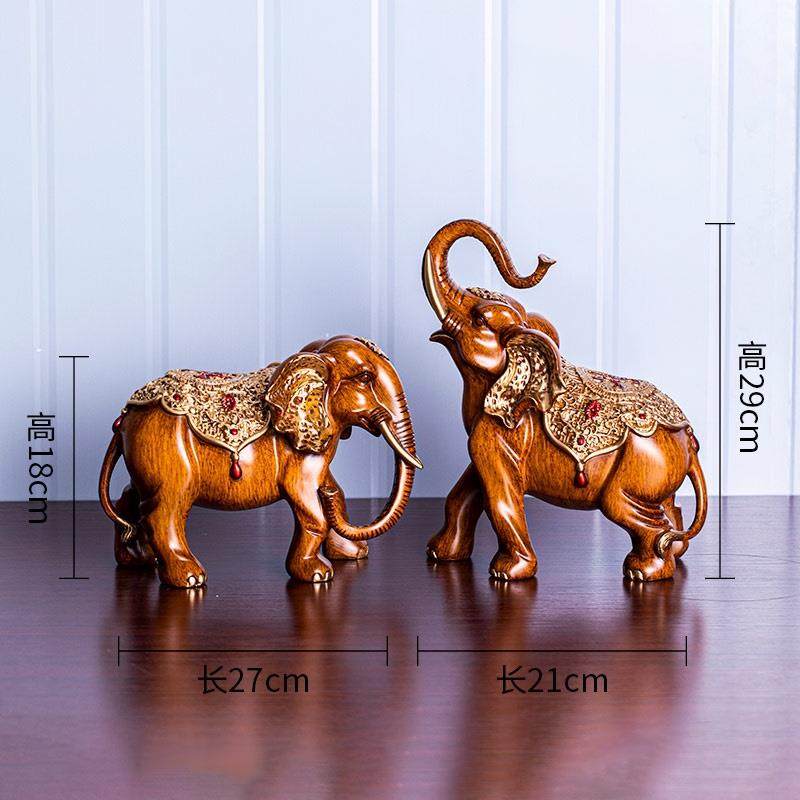 正品对象中式大象摆件一招财家居客厅室电视柜开业乔迁礼物办公装