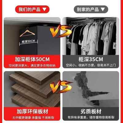 衣柜家用卧室对开门储物EPI衣柜简现出租房用小户型厚收纳加代衣