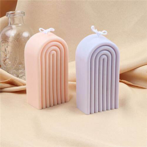 DIY Rainbow Arch Candle Making Silicone Mold Handmade Geomet