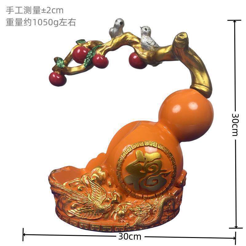 新款葫芦摆件红酒架树脂工艺品客厅家居酒柜装饰品中式现代玄关乔