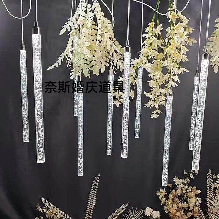 婚庆道具亚克力气泡棒吊灯发光磨砂婚礼吊顶装饰灯道具橱窗布置