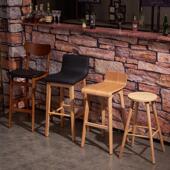 椅椅甜品店咖啡厅实木高高脚奶酒吧吧台水吧茶店高脚凳吧吧椅