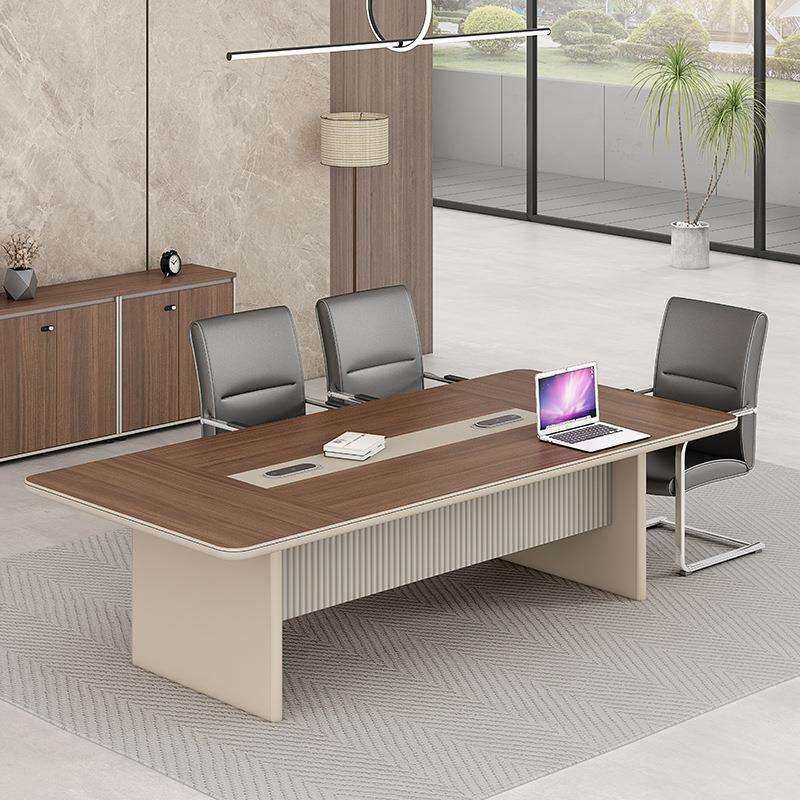 大型办公会议桌长桌简约现代会议室洽谈桌子高端轻奢开会烤漆家具