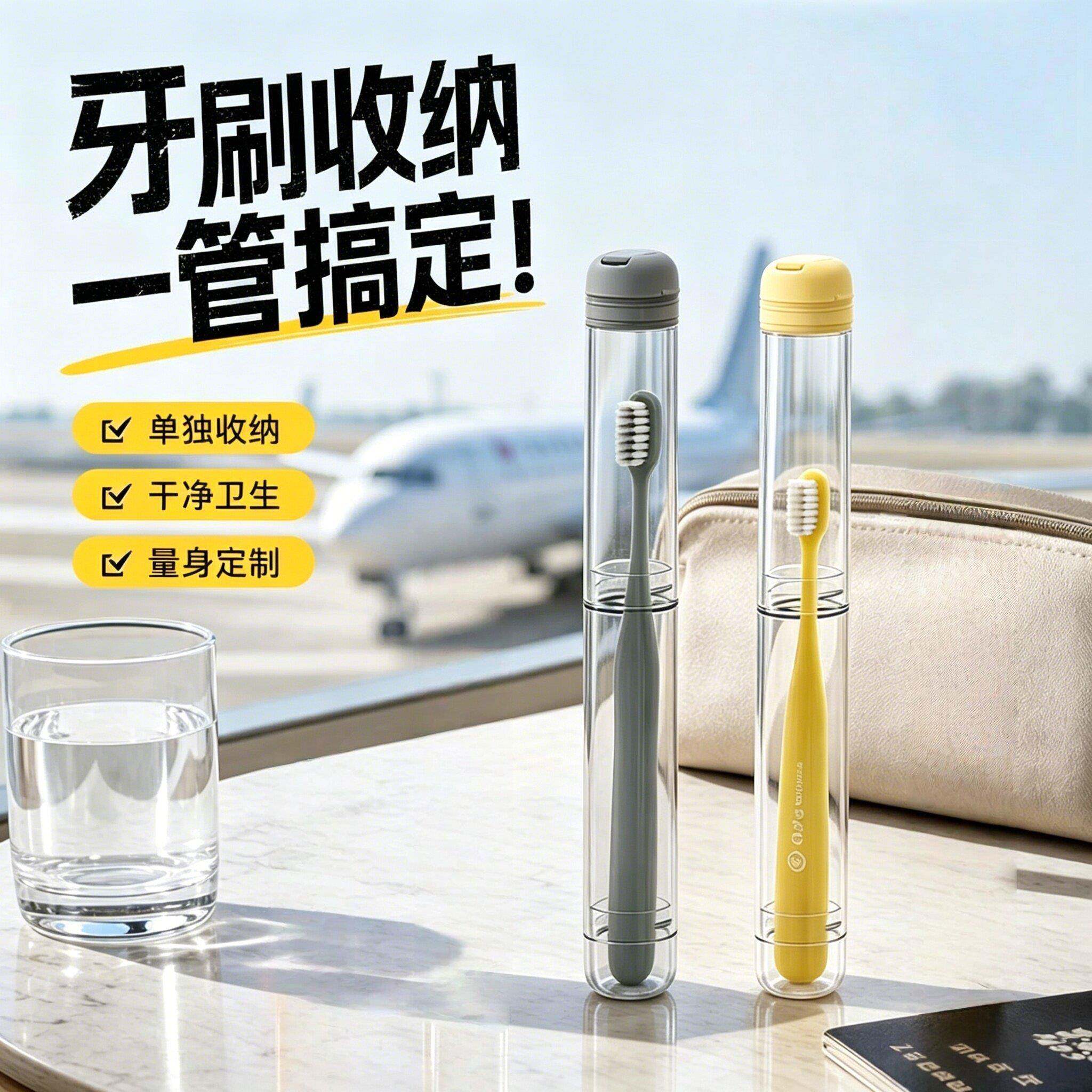 旅行牙刷收纳盒出差旅游神器可携式小巧透明防尘保护牙刷套牙具盒