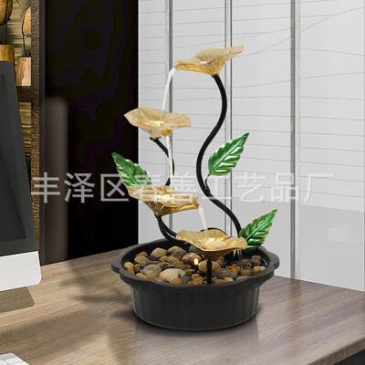 跨境LWN件招财循财环水客厅家桌面流水摆件生开业摆送礼办公室玄