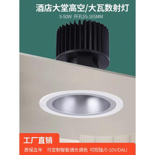 大瓦射灯酒店大堂高空购物中心高铁站机场筒灯20W30瓦40W50瓦吸顶