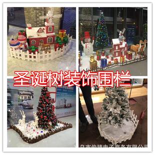 新款直销花园围栏户外碳化防腐木栅栏庭院草坪护栏室内装饰圣诞树