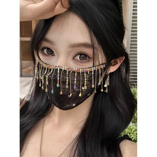 【满天星防晒口罩】网红女主播刺绣蕾丝面罩素颜透气绣花遮阳面纱