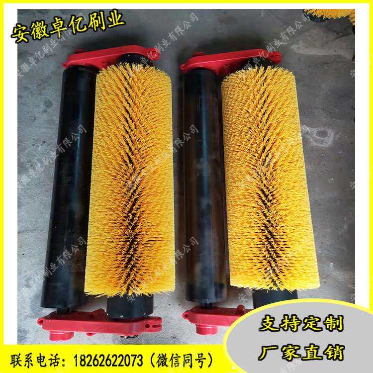 无动力滚刷清扫器输送带毛刷皮带机被动滚刷电动毛刷清扫器铝合金