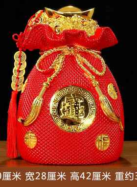 新款钱聚盆宝金袋存钱罐摆件客厅电视柜酒柜玄关饰品创意开业装礼