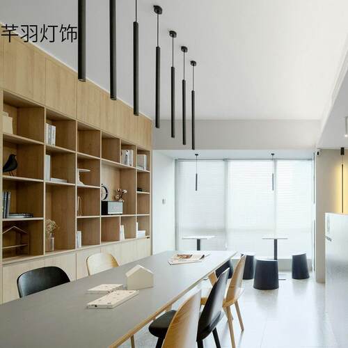 米极灯饰吧台长筒吊灯led圆柱形装饰单头射灯餐厅灯客厅吊线射灯