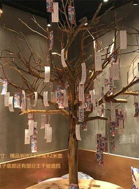 真枯树大型造树型许愿道具树枝爬GNZ树猫鸟站架咖啡店假树装饰户