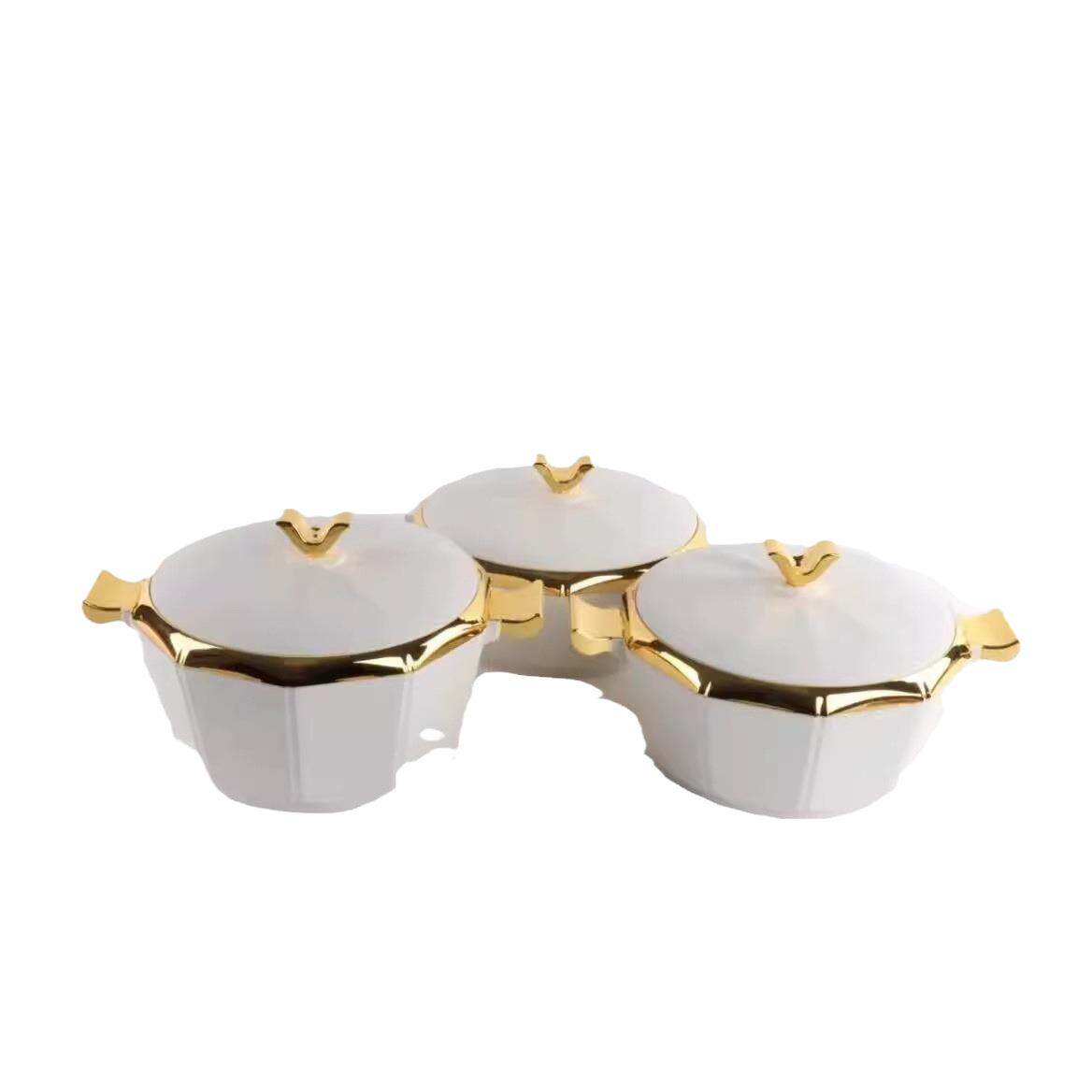 厂价直销FoodWarmerContainer3PCS外贸八角保温盒2L-2.5L-3L