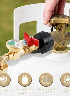Propane Refill Adapter with Gauge and Control Valve 90