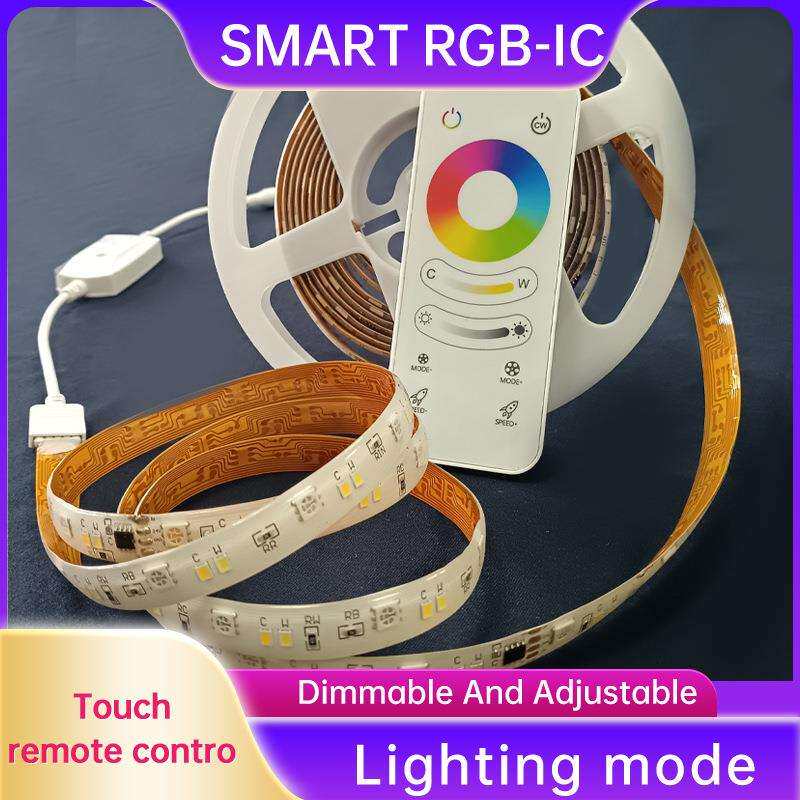 RGBIC+CWWW跑马流水呼吸,触摸遥控LED灯带幻彩灯条智能高亮度