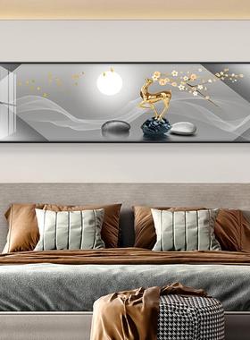 202新款室床头装饰画高级感房卧间挂画现2简代约抽00895象挂画黑