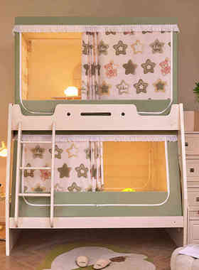 子母床蚊帐2米长床帘上下铺1.35防摔1米1上铺梯形下铺书架款1.5m