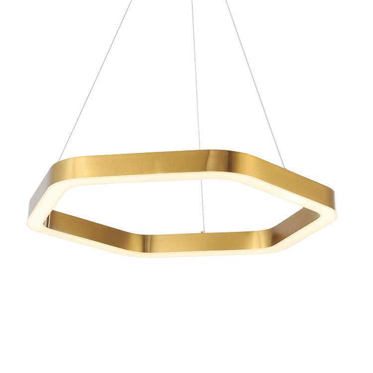 北欧轻奢客厅吊灯现代简约六边形几何大气家用LED创意个性餐厅灯