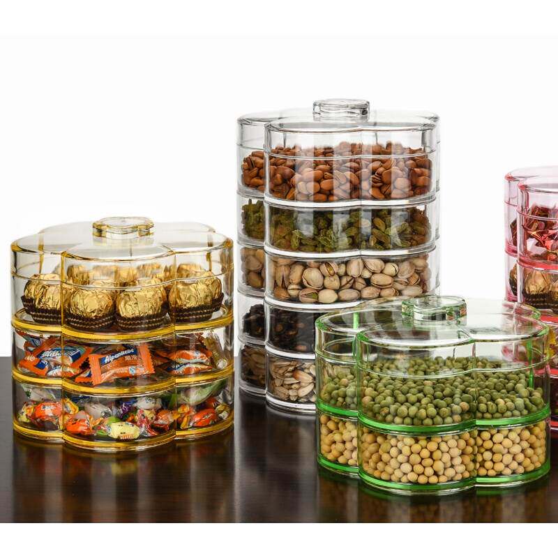 干果盒 透明零食盒 糖果盒带盖 储物盒多层 双层果盘收纳盒 四层|ruв категории посуда, посуда, фрукты бассейна/компот/корзина - от Buy2taobao.com для оказания профессиональной услуги покупки агента Taobao