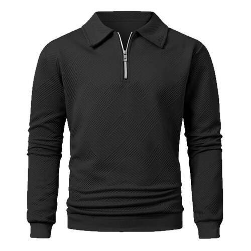 Life Keeps Moving Men's Solid Color Zip-Up Half Placket