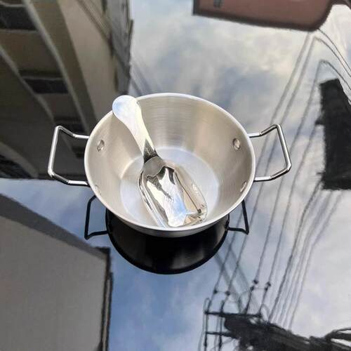 Korean-style stainless steel double-handle snack bowl, rice
