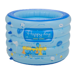 婴儿游泳池家用新生儿宝宝圆形浴池家庭洗澡桶加高可摺叠充气浴盆