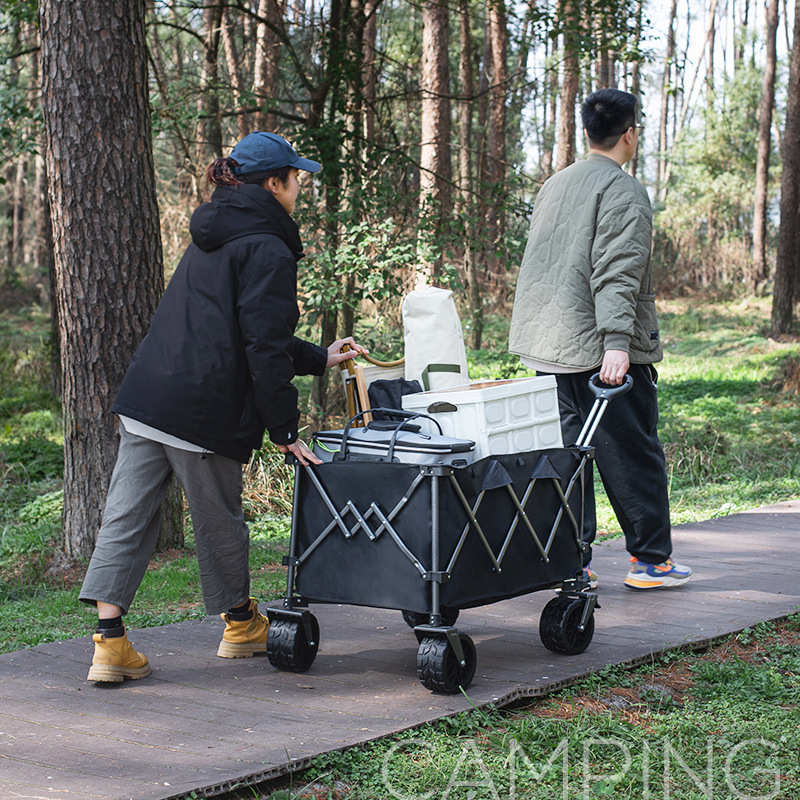 聚拢款露营车营地车野餐便携折叠手推车户外摆摊小拉拖车超大容量
