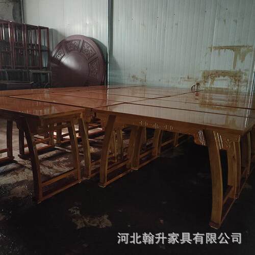 实体厂家双人书法桌国学桌中式复古马鞍桌中小学校毛笔字画桌椅