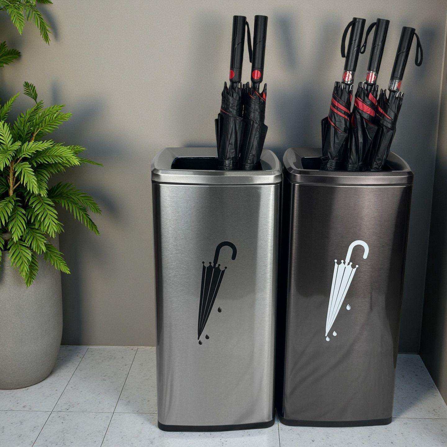 酒店大堂不锈钢雨伞桶商用立式方形门口轻奢置伞收纳架放雨伞筒