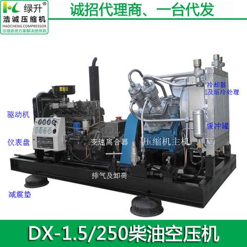 DX-1.5/250大排量柴油空压机检测活塞压缩机中高压润滑空压机