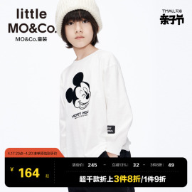 little moco童装秋冬装男童上衣女童纯棉长袖T恤儿童迪士尼米奇IP