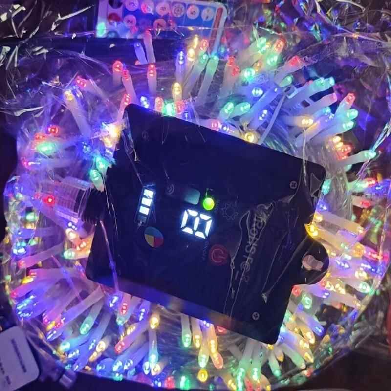led低压24V彩灯灯串闪灯插电户外防水太阳能缠树灯节日布置包邮