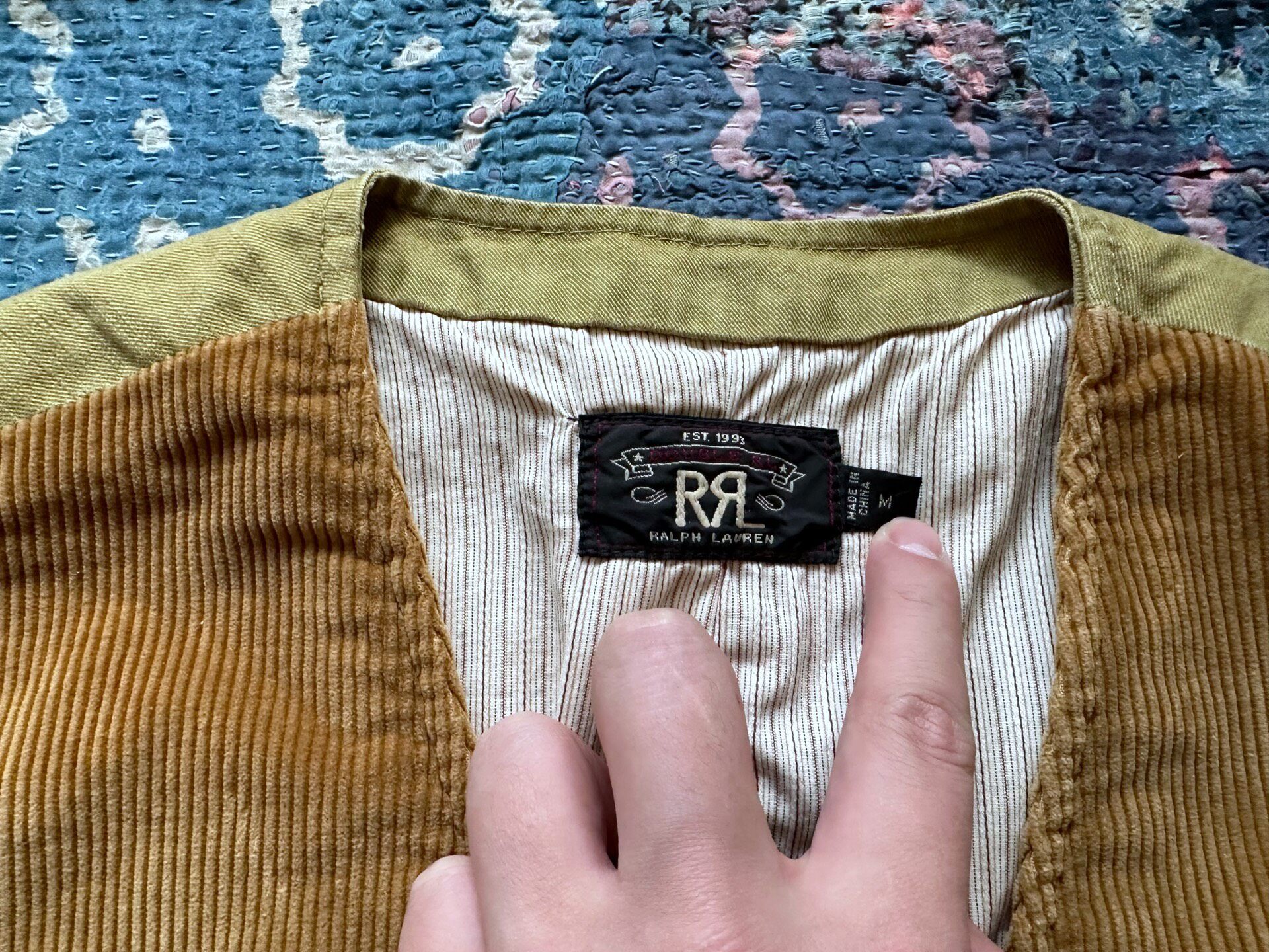 RRL Brown Corduroy Hunting Vest — back