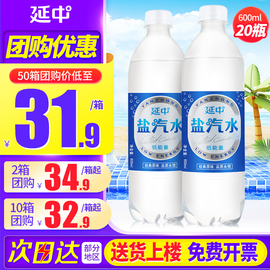 新货延中盐汽水600ml*20瓶整箱防暑降温汽水饮料团购