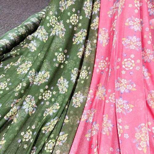 50*150cm Chinese Style Flower Chiffon Fabric Tea Flower