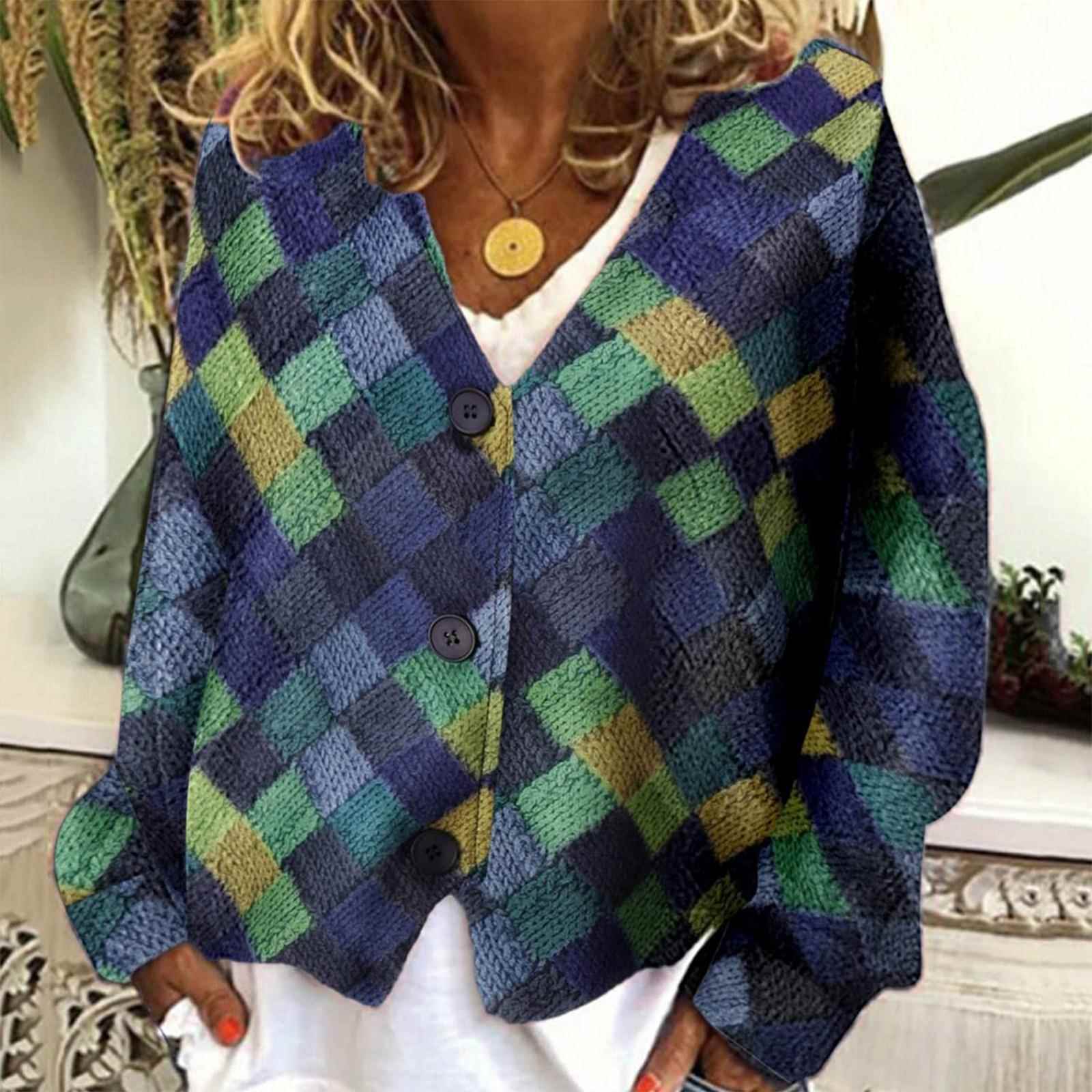 coat geometric spring fit casual loose breasted long