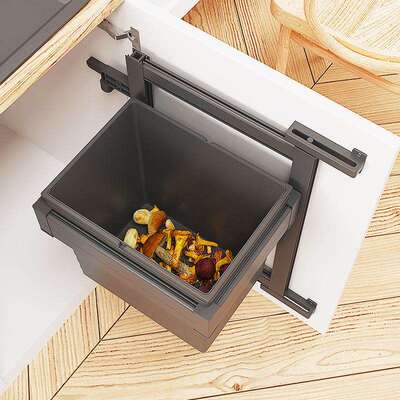 拉篮厨房垃圾桶橱柜壁挂式家用厨余带盖厕所卫生间客厅丢纸篓收纳