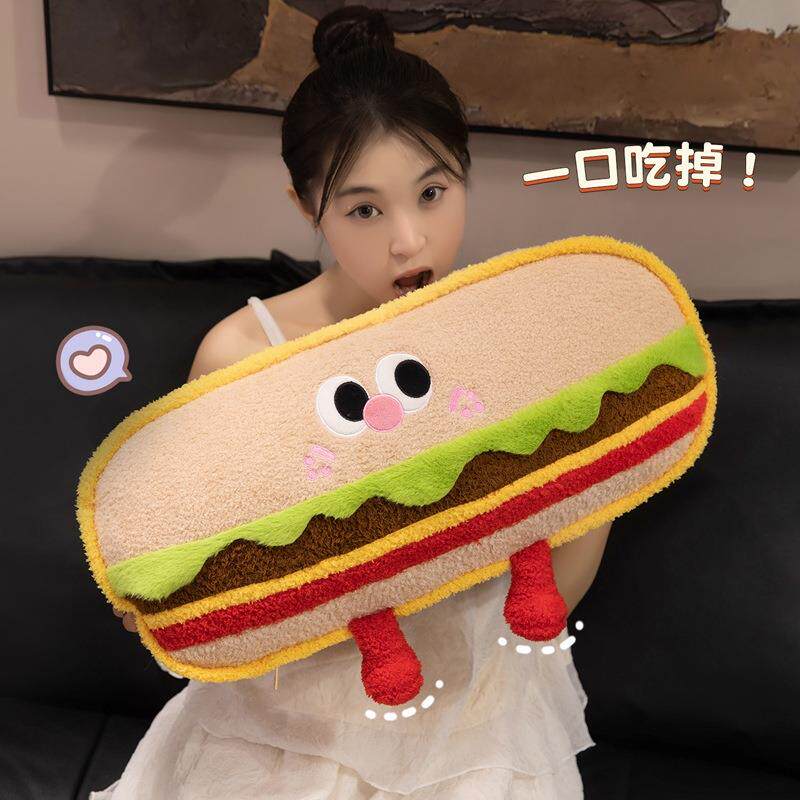 汉堡曲奇床头车载装靠饰垫枕可抱睡可枕沙发靠枕抱床头汉堡包和专