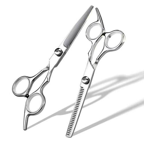 Professional hairdressing scissors for home use, with flat t