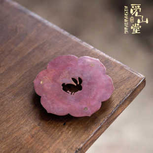 月兔铜垫做旧铜片壶垫干泡台壶承茶垫茶壶垫杯垫功夫茶具茶道配件