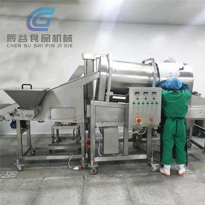 全自动地瓜条裹粉机 里脊肉裹粉油炸流水线连续式上浆上粉设备