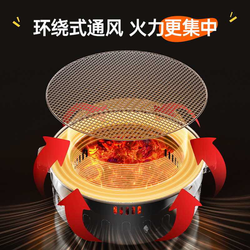 围炉煮茶庭院烤火炉户外烧烤炉家用烧烤架室内木炭取暖炉火盆炉,户外/登山/野营/旅行用品,野餐餐具,淘宝优惠券,粉丝福利购,淘宝优惠卷