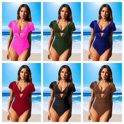 Ladies' slimming swimsuit, lace up bikini, two swimsuits