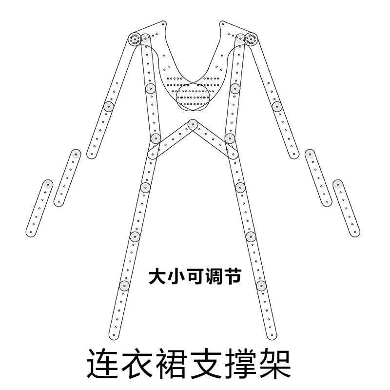 白底图衣架亚克力隐形衣架淘宝服装挂拍道具连衣裙拍摄女装造型架