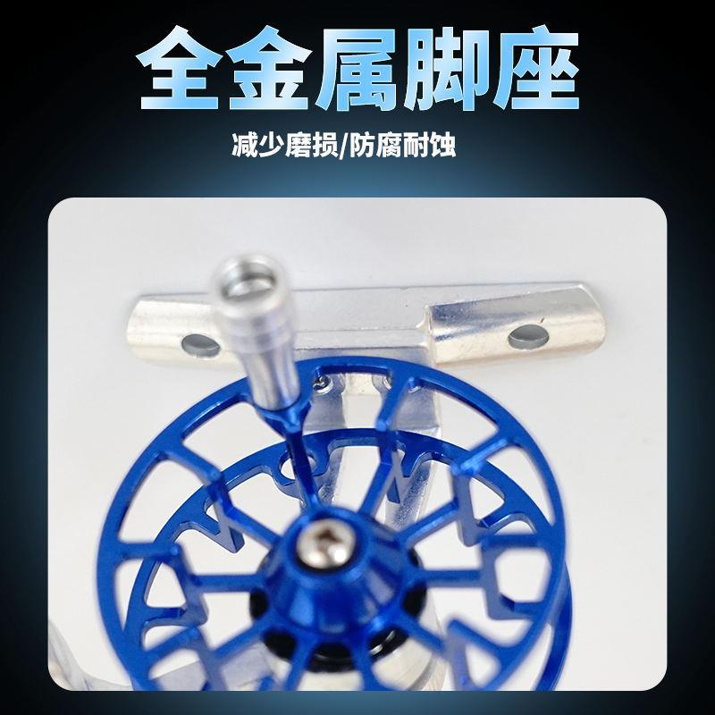 新款直销不锈钢鱼轮前打轮钓鱼全金属前打竿卸力改装活鱼扣收线路图片