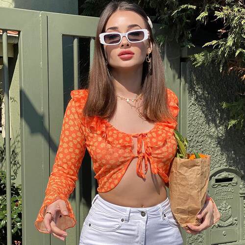 Sunscreen Summer Lotus Leaf Edge Horn Long Sleeve Lace
