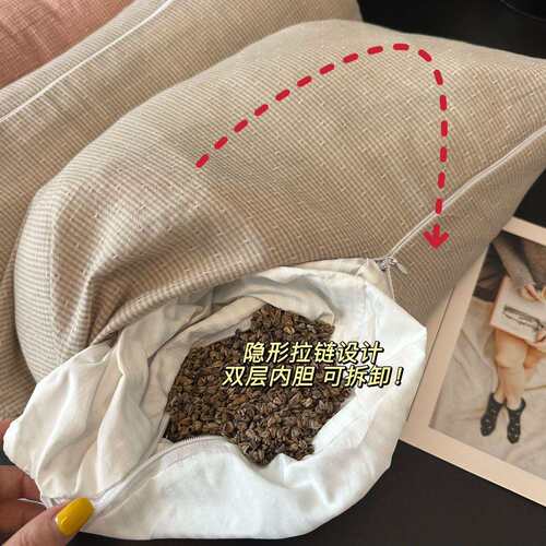 25全棉三角牵引组合枕荞麦枕芯 草本荞麦壳分区护颈椎枕头G071506