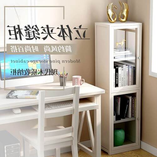 透明展示柜客厅书柜落地防尘简约多层书架家用多功能一体收纳柜