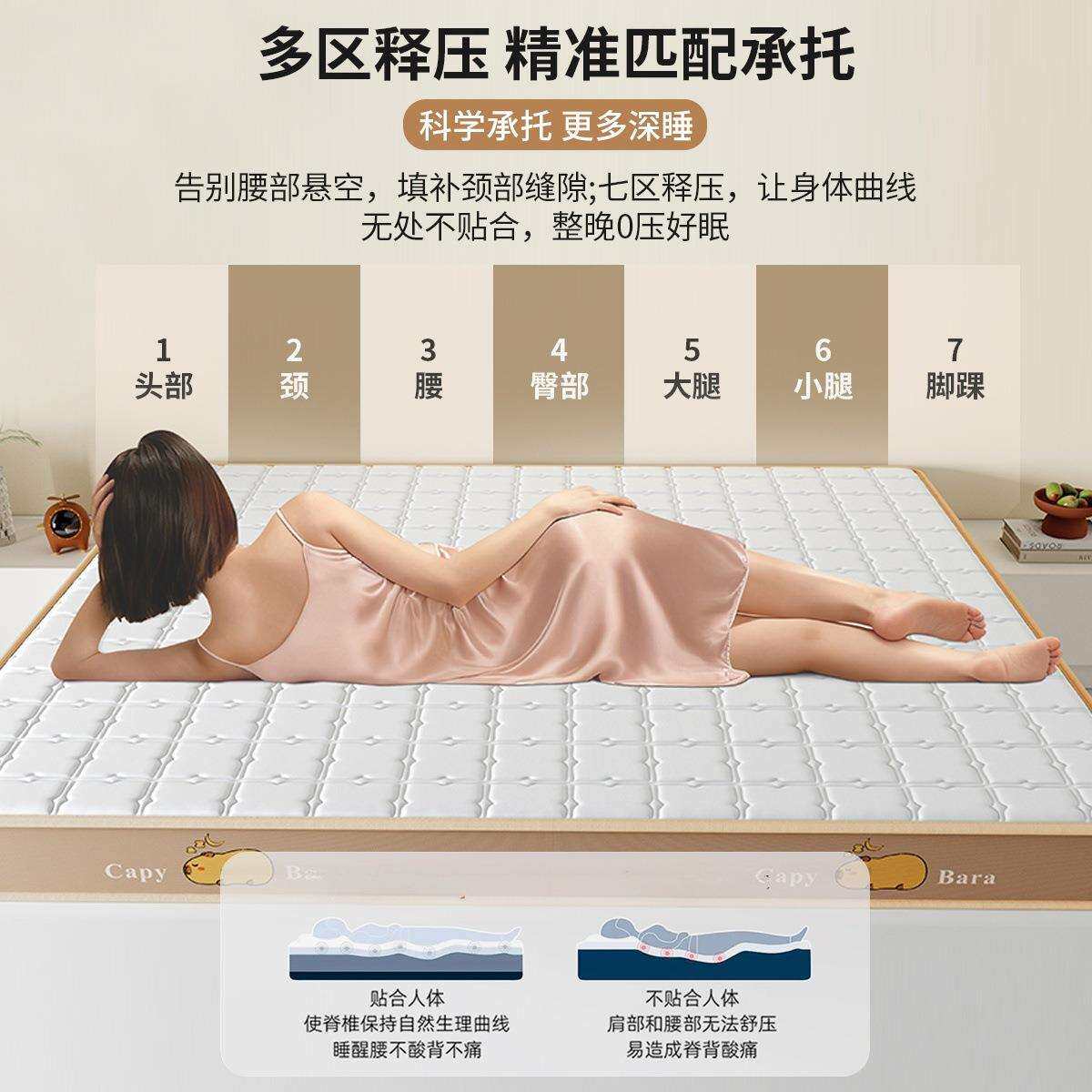 乳胶记忆棉床垫软垫家用卧室床褥垫遮盖物租房专用床垫子180x200