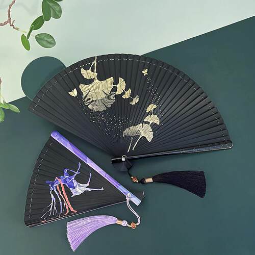 扇子中国风全竹折扇古风竹扇古代汉服旗袍走秀工艺扇舞蹈扇折叠扇